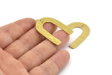 Brass Geometric Charm, Hammered Raw Brass U Shaped Pendants With 2 Holes, Charms, Findings (35x27x1mm) N0930