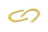 Brass Geometric Charm, Hammered Raw Brass U Shaped Pendants With 2 Holes, Charms, Findings (42x36x1mm) N0931