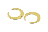 Brass Moon Charm, Hammered Raw Brass Crescent Moon Charms With 1 Hole, Findings (28x29x6x1mm) N0933