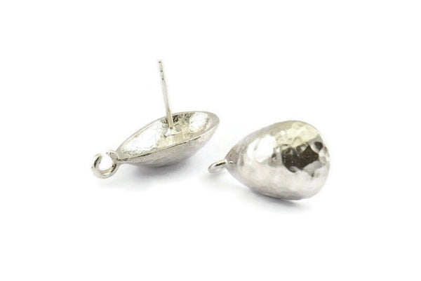 Silver Earring Post, 2 925 Silver Drop Earring Posts With 1 Loop (21x11x16mm) E291