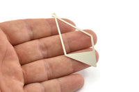 Silver Diamond Charm, 2 925 Silver Diamond Charms With 1 Loop, Pendants, Findings (56x28mm) E017