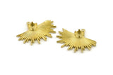 Brass Sun Charm, Raw Brass Sunshine Charm Earrings With 1 Loop, Pendants - Pad Size 6mm (24x30mm) N0733