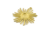 Brass Sun Charm, Raw Brass Sunshine Charm Pendants With 1 Loop, Earrings (35x33mm) N0740