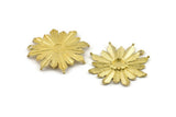 Brass Rosette Charm, Raw Brass Badge Charm Pendants With 1 Loop, Earrings - Pad Size 6mm (33x35mm) N0744