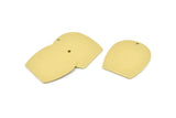 D Shaped Charm, 8 Raw Brass D Shaped Charms With 1 Hole, D Shape Blanks (25x22x0.80mm) M464