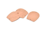 D Shaped Charm, 6 Raw Copper D Shaped Charms With 2 Holes, D Shape Blanks (25x22x0.80mm) M471