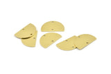Semi Circle Charm, 12 Raw Brass Half Moon Connectors With 2 Holes (22x14x0.80mm) M478