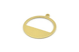Brass Round Charm, 12 Raw Brass Round Charms With 1 Loop, Blanks (25x0.80mm) M479