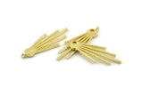 Brass Fringed Charm, 2 Raw Brass Fringed Charms With 1 Loop - Pad Size 6mm  (47x18x2mm) N1369