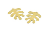 Brass Leaf Charm, 8 Raw Brass Leaf Charms With 1 Hole, Findings (32x25x0.80mm) M481