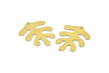 Brass Leaf Charm, 8 Textured Raw Brass Leaf Charms With 1 Hole, Findings (32x25x0.80mm) M482
