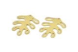 Brass Leaf Charm, 10 Raw Brass Leaf Charms With 1 Hole, Findings (32x25x0.80mm) M483