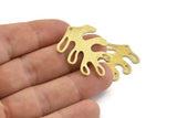Brass Leaf Charm, 10 Textured Raw Brass Leaf Charms With 1 Hole, Findings (32x25x0.80mm) M484