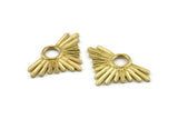 Brass Sun Pendant, Raw Brass Sun Pendants (33x21mm) N0948