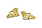 Brass Sun Pendant, Raw Brass Sun Pendants (33x21mm) N0948