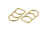 D Shape Connector, 2 Raw Brass D Shape Connectors, Rings (46x25x2mm) N0964