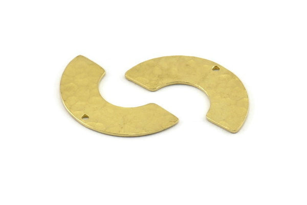 Brass Geometric Charm, Hammered Raw Brass U Shaped Pendants With 1 Hole, Charms, Findings (31x15x8x1mm) N0967