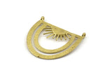 Brass Sun Pendant, Raw Brass Sunshine Pendant With 2 Loops (35x28x0.80mm) N0971