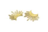 Moon and Sun, Raw Brass Crescent Moon and Semi Sun Ethnic Pendants With 2 Loops, Findings, Charms (28x17x0.80mm) N0991