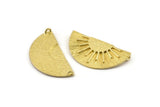 Brass Semi Circle, 2 Raw Brass Sunshine Pendant With 2 Loops, Findings, Charms (38x19mm) N0993