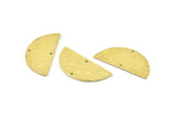 Brass Half Moon, Hammered Raw Brass Semi Circle Blanks With 2 Holes (34x16x1mm) N0995