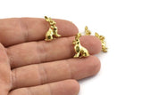 Brass Rabbit Charm, Raw Brass Rabbit Charm Earrings With 1 Loop, Pendants, Findings (12x18mm) N0996