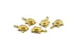 Brass Turtle Charm, Raw Brass Turtle Charm Earrings With 1 Loop, Pendants, Findings (10x18mm) N0997