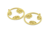 Brass Monstera Charm, Raw Brass Monstera Charms With 1 Loop (36x34x1.5mm) N1351