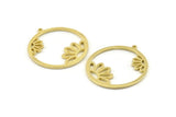 Brass Daisy Charm, Raw Brass Daisy Charms With 1 Loop, Pendants, Earrings (36x34x1.5mm) N1349
