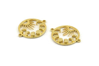 Moon Phases Charm, Raw Brass Crescent Charms With 2 Loops, Connectors, Bracelet Parts (22mm) N1356
