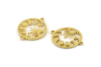 Moon Phases Charm, Raw Brass Crescent Charms With 2 Loops, Connectors, Bracelet Parts (22mm) N1356