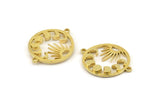 Moon Phases Charm, Raw Brass Crescent Charms With 2 Loops, Connectors, Bracelet Parts (22mm) N1356