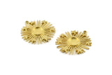 Brass Sun Charm, Raw Brass Sun And Star With 1 Loop, Pendants - Pad Size 8mm (31x29mm) N1350