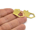 Brass Chevron Charm, 12 Raw Brass Arrow Charms With 1 Loop (27x15x0.80mm) A1599