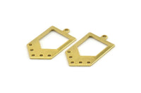 Brass Chevron Charm, 12 Raw Brass Arrow Charms With 1 Loop (27x15x0.80mm) A1601
