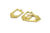 Brass Chevron Charm, 12 Raw Brass Arrow Charms With 1 Loop (27x15x0.80mm) A1601