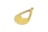 Brass Drop Charm, 12 Raw Brass Drop Charms With 1 Loop (28x16x0.80mm) A1604