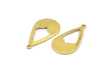 Brass Drop Charm, 12 Raw Brass Drop Charms With 1 Loop (28x16x0.80mm) A1604