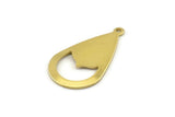 Brass Drop Charm, 12 Raw Brass Drop Charms With 1 Loop (28x16x0.80mm) A1607