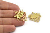 Brass Eye Charm, Raw Brass Eye Charms With 1 Loop, Pendants - Pad Size 3mm (29x25x2mm) N1370