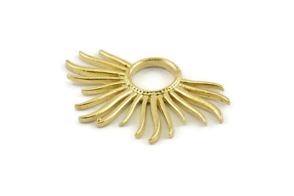 Brass Sun Charm, Raw Brass Sun Charms, Pendants, Earrings, Findings  (33x20mm) N0782