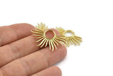 Brass Sun Charm, Raw Brass Sun Charms, Pendants, Earrings, Findings  (33x20mm) N0782