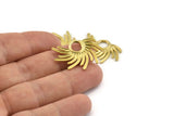Brass Sun Charm, Raw Brass Sunshine Charms, Pendants, Earrings, Findings  (30x21mm) N0783