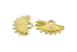 Brass Sun Charm, Raw Brass Sunshine Charms, Pendants, Earrings, Findings  (31x21mm) N0784