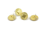 Brass Earring Posts, Raw Brass Round Earring Stud (15mm) N0795