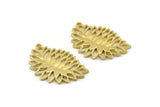 Brass Leaf Charm, Raw Brass Leaf Motif Charms With 1 Loop, Pendants, Earrings, Findings (36x25mm) N0826