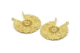 Brass Ethnic Charm, Raw Brass Ethnic Charms With 2 Loops, Earrings, Findings, Pendants (33x30mm) N0834