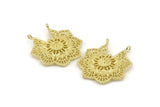 Brass Ethnic Charm Raw Brass Ethnic Charms With 2 Loops, Earrings, Findings, Pendants (31x28mm) N0836