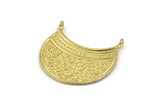 Brass Ethnic Pendant , Raw Brass Ethnic Motif Pendants With 1 Loop, Findings, Earrings, Charms (31x30mm) N0855