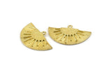 Brass Sun Pendant, Raw Brass Textured Sunny Pendants With 1 Loop, Charms, Earrings, Findings (30x18mm) N1013